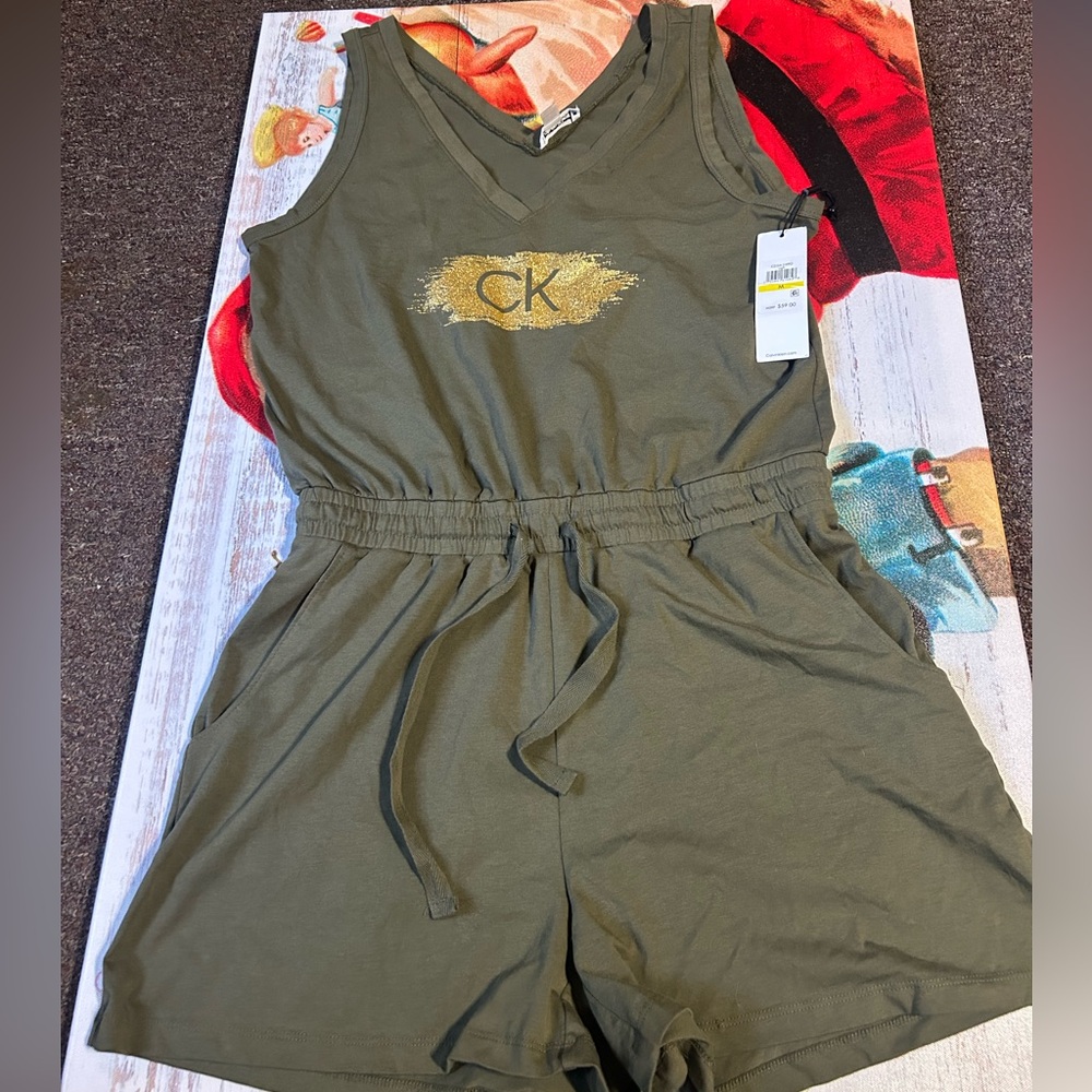 Calvin Klein Khaki Romper/NWT/M